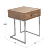 Lumisource Roman End Table in Walnut Wood and Stainless Steel TBE-RMN WL+SS